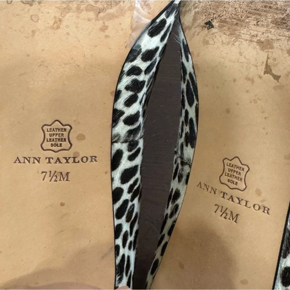Ann Taylor leopard print Calf Hair, Calf Leather 3” heeled almond toe pumps 7.5 - Picture 5 of 14